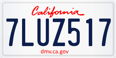 CA license plate 7LUZ517