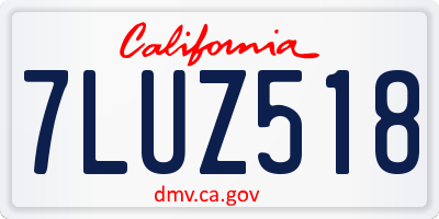 CA license plate 7LUZ518