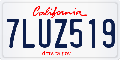 CA license plate 7LUZ519