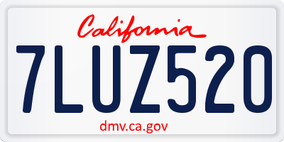 CA license plate 7LUZ520