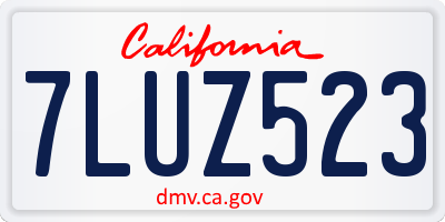 CA license plate 7LUZ523
