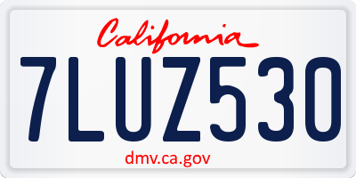 CA license plate 7LUZ530