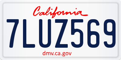 CA license plate 7LUZ569