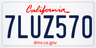 CA license plate 7LUZ570