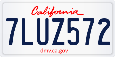 CA license plate 7LUZ572
