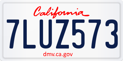 CA license plate 7LUZ573