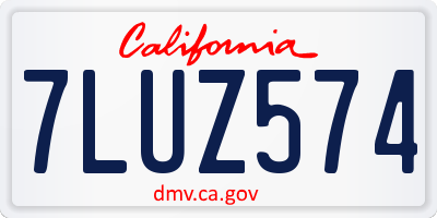 CA license plate 7LUZ574