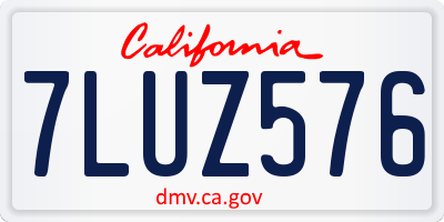 CA license plate 7LUZ576