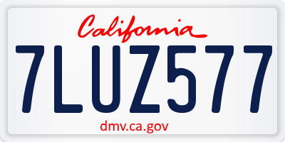 CA license plate 7LUZ577