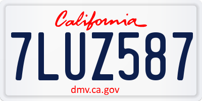 CA license plate 7LUZ587