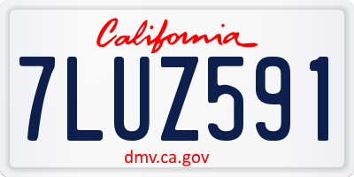 CA license plate 7LUZ591