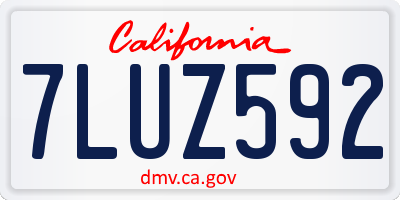 CA license plate 7LUZ592