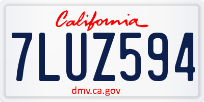 CA license plate 7LUZ594
