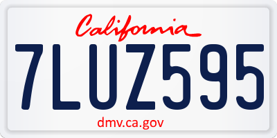 CA license plate 7LUZ595