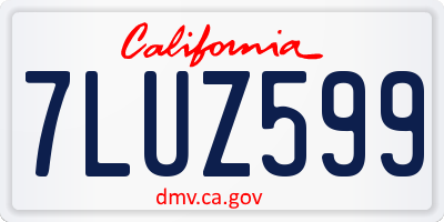 CA license plate 7LUZ599