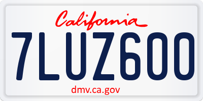 CA license plate 7LUZ600