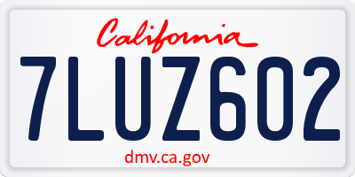CA license plate 7LUZ602