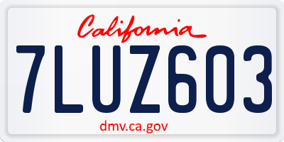 CA license plate 7LUZ603