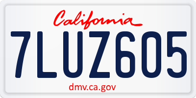 CA license plate 7LUZ605
