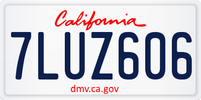 CA license plate 7LUZ606