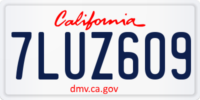 CA license plate 7LUZ609