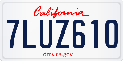 CA license plate 7LUZ610