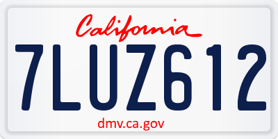 CA license plate 7LUZ612