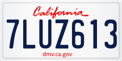 CA license plate 7LUZ613
