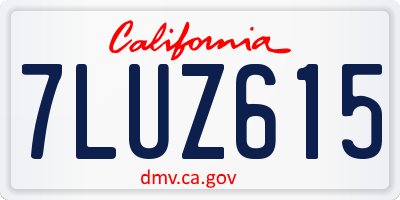 CA license plate 7LUZ615