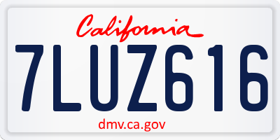 CA license plate 7LUZ616