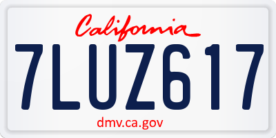 CA license plate 7LUZ617