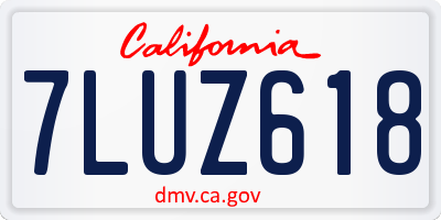 CA license plate 7LUZ618