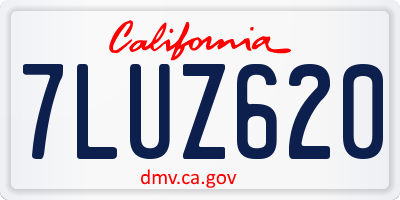 CA license plate 7LUZ620