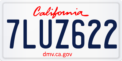 CA license plate 7LUZ622
