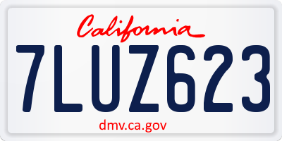 CA license plate 7LUZ623