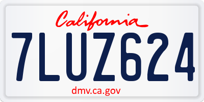 CA license plate 7LUZ624
