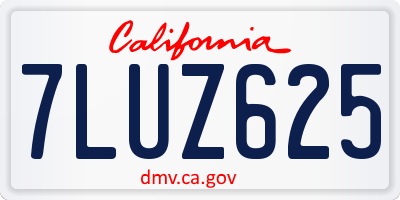 CA license plate 7LUZ625