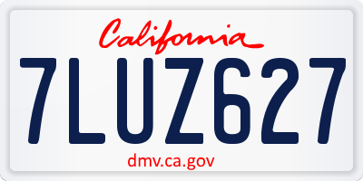 CA license plate 7LUZ627