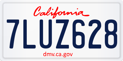 CA license plate 7LUZ628