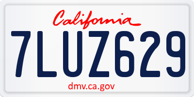 CA license plate 7LUZ629