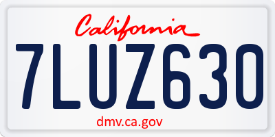 CA license plate 7LUZ630