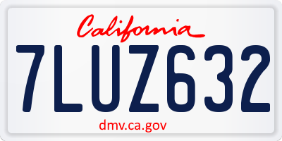 CA license plate 7LUZ632