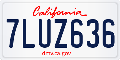 CA license plate 7LUZ636