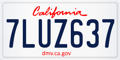 CA license plate 7LUZ637