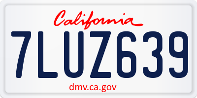 CA license plate 7LUZ639