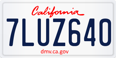 CA license plate 7LUZ640