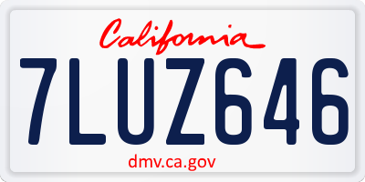 CA license plate 7LUZ646