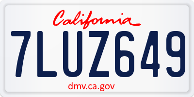 CA license plate 7LUZ649