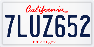 CA license plate 7LUZ652