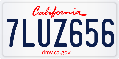 CA license plate 7LUZ656